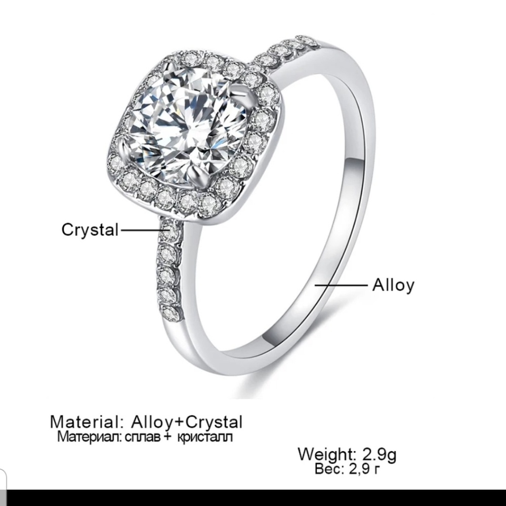 Big Cubic Zirconia Ring Fashion Wedding Jewelry - Picture 2 of 7